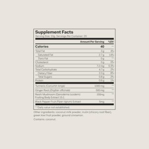 The Nue Co. Debloat Gut Barrier+, Dietary Supplement, Prebiotic with Tumeric and Ginger, Reduces Bloating, 200 grams